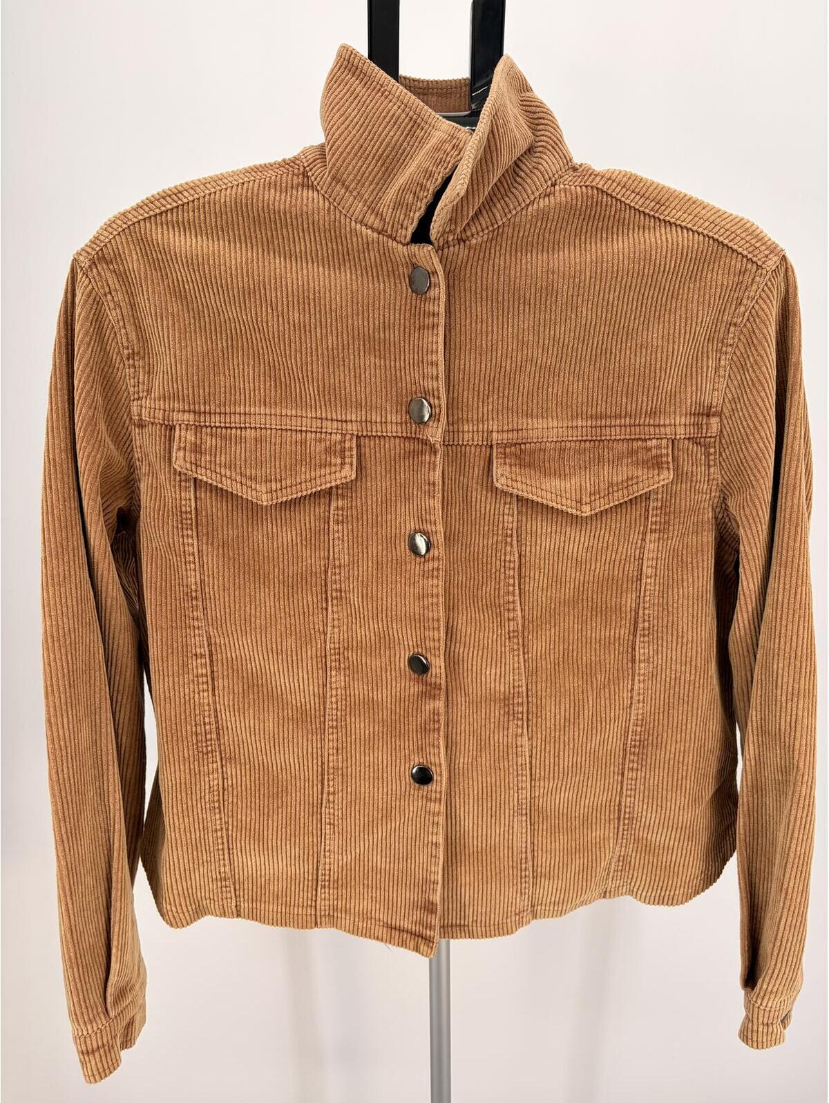 Vintage Tan Corduroy Jacket Button Front Casual Style M/L